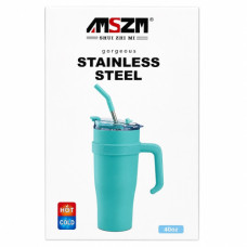 FLASK VACUUM 25.5CM W/ SS STRAW 2TONE