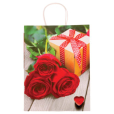 GIFT BAG 25X32.5CM ROSE/MUSIC DESIGN