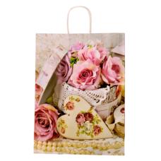 GIFT BAG 32X42CM ROSE/BASKET DESIGN ASST