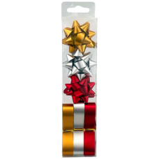 RIBBON BOWS 6PC W/RIBBON ASSORTED