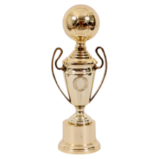 TROPHY METAL CUP 32CM GOLD W/BALL