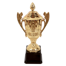 TROPHY PL CUP 29CM GOLD W/DESIGN