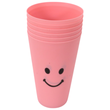 PL TUMBLER 6PC IN NET W/SMILING FACE