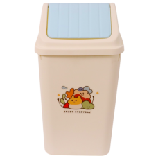 PL BIN SQ 40CM W/FLIP TOP 2TONE