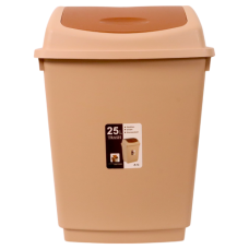 PL BIN 25L W/FLIP LID 2TONE ASSORTED COL