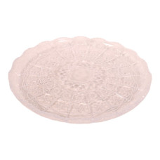 GLASS PLATTER 26.5CM CLEAR W/DESIGN
