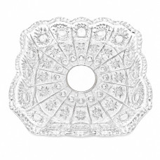 GLASS PLATTER 16.5X16.5CM CLEAR W/DESIGN