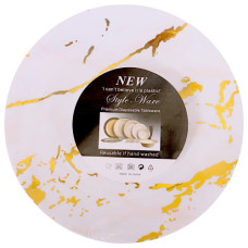 PL SIDE PLATE 6PC WHITE W/GOLD DESIGN