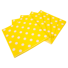 SERVIETTE 20s YELLOW W/WHITE DOTS