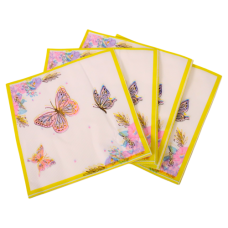 SERVIETTE 20s W/BUTTERFLIES MULTI COLOUR
