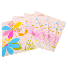 SERVIETTE 20s ASSTD COLOURS W/FLOWERS