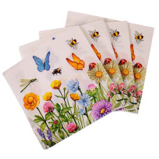 SERVIETTE 20s FLOWERS&INSECTS