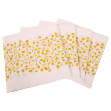 SERVIETTE 20s WHITE W/GOLD DESIGN