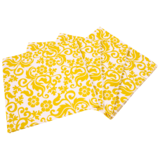 SERVIETTE 20s WHITE W/GOLD DESIGN