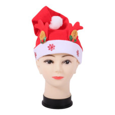 XM SANTA HAT W/REINDEER EARS ASST COL