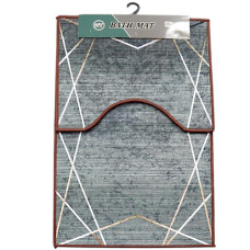 BATHROOM MAT SET 2PC 2TONE