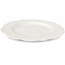 CER PLATE 28CM PLAINE WHITE CURVE EDGE