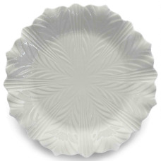 CER PLATTER 26CM RND W/DESIGN WHITE