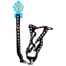 PET DOG LEASH W/HARNESS ADJUSTABLE MED