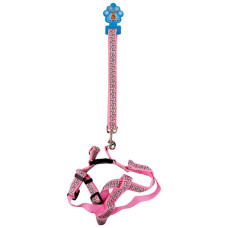 PET DOG LEASH W/HARNESS MED ASSTD COLRS