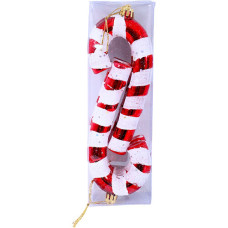 XM DECO 2PC CANDY CANE RED W/WHITE