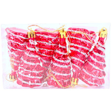 XM DECO XMAS TREE W/GLITTER 6PC