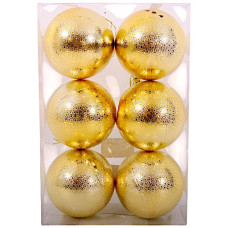 XM DECO BALL 6PC GOLD W/DESIGN