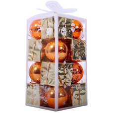 XM DECO BALLS 8PC W/SML GOLD GIFT BOX