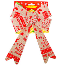XM DECO BOW CREAM W/RED WRITING
