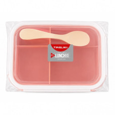 PL LUNCH BOX 2 DIV W/GRIP SIDES & SPOON