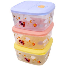 PL CONT 3s SQ W/KIDS PRINT COL LID