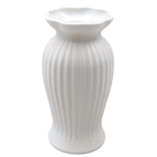PL VASE 19CM WHITE W/LINES