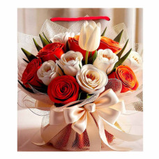 GIFT BAG 21X18CM ASST ROSE DESIGNS
