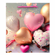GIFT BAG 21.5X18CM ASST HEART DESIGNS