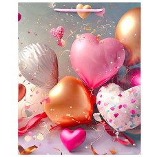 GIFT BAG 32X26CM ASST HEART DESIGNS