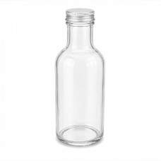 GLASS BOTTLE 500ML CLEAR GOLD/SILVER CAP