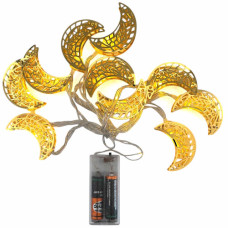 EID LIGHTS 10PC GOLD HALF MOON W/DESIGN