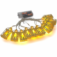 EID LIGHTS 10PC GOLD LANTERNS