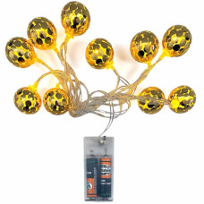 EID LIGHTS 10PC GOLD BALLS COLOUR