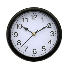 WALL CLOCK BLK/WHITE EDGING WHITE INNER