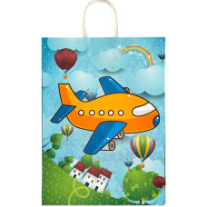 GIFT BAG 31.5X41.5CM AEROPLANE PRINTS