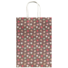 GIFT BAG 18X25.5CM W/SML FLOWERS ASST