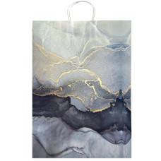 GIFT BAG 31.5X41.5CM MARBLE ASST COLOURS