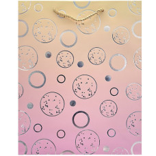 GIFT BAG 26X32CM W/SILVER CIRCLES ASST