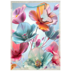GIFT BAG 30X41CM FLOWER PRINTS W/GLITTER