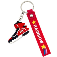 KEYRING 1s SHOE W/PL STRAP ASST COLOURS