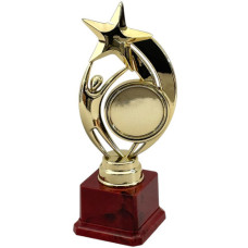 TROPHY PL CUP 23CM GOLD W/STAR &FIGURINE