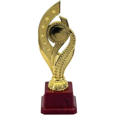 TROPHY PL CUP 20CM GOLD W/DESIGN WOOD/B