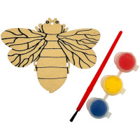CRAFT WOOD BUTTERFLY W/3PAINT&BRUSH