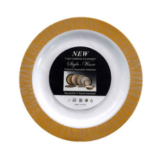 PL SAUCER 6s WHITE W/GOLD DESIGN EDGE